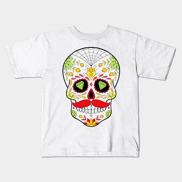 Day of the Dead, Sugar Skull Kids T-Shirt by InshynaArt